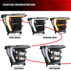 Ford F150 21-24 LED Headlights (Mid-range and high-end models) - Pair (Left+Right)