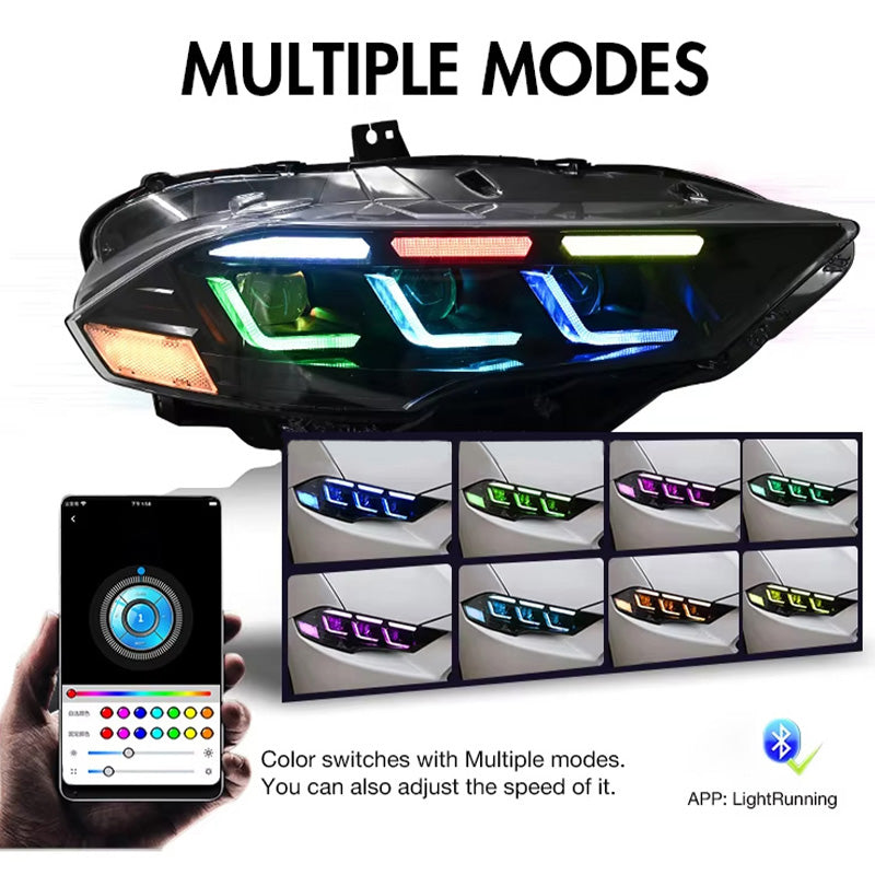 Ford Mustang S650  Projector LED Headlights  2018–2023 - Pair (Left+Right)