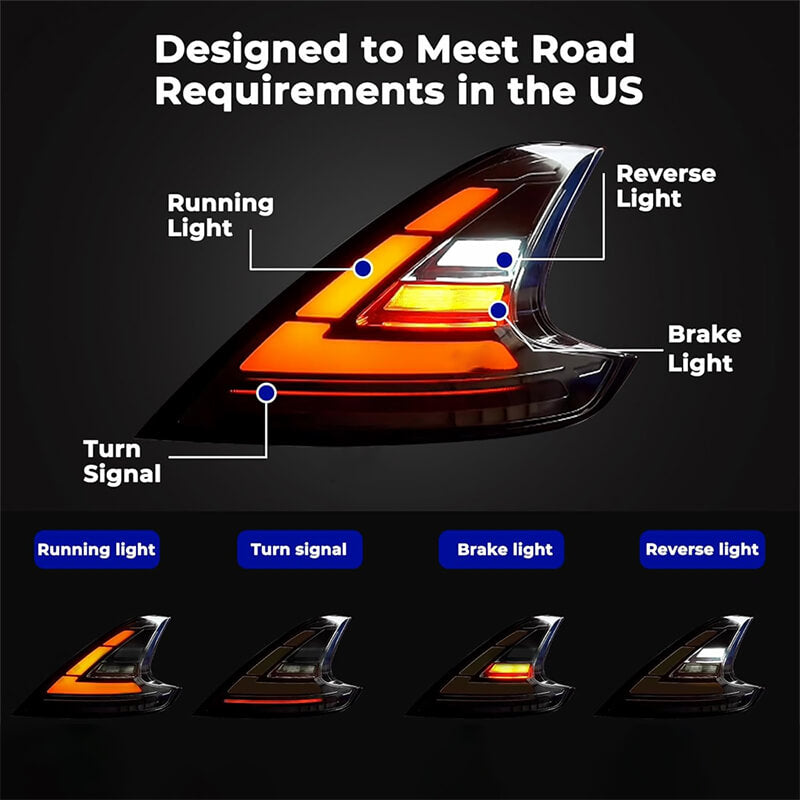 Nissan 370z Z34 tail lights 2008-2019 - Pair (Left+Right)
