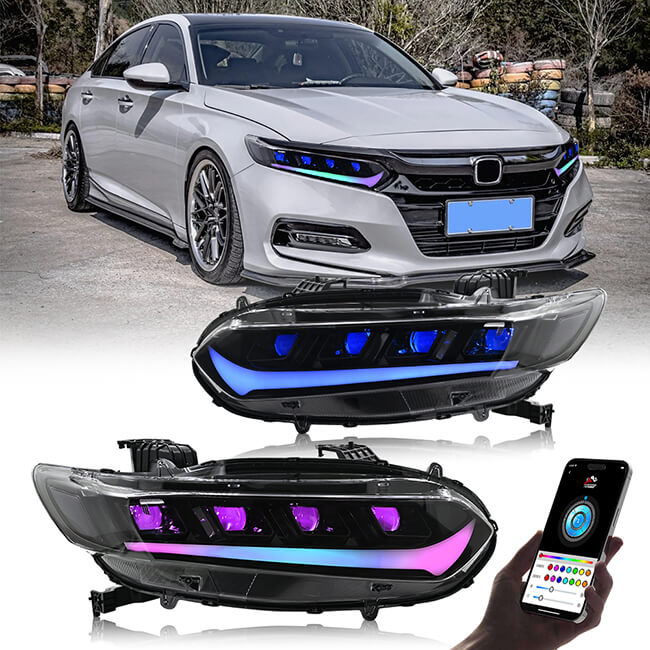 Honda Accord 10th Gen Sedan 2018 -2022 Headlights - Pair (Left+Right)