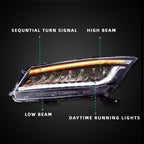 Honda Accord 8th Generation 08-12 Full LED Headlights - Pair (Left+Right)