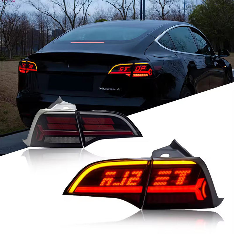 Tesla model 3/Y  18-23 OLED Tail lights (smoke) - Pair (Left+Right)