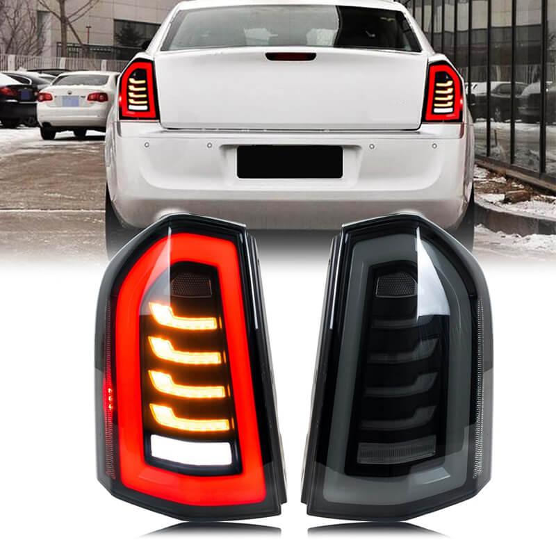 Chrysler 300c 2011-2014 Tail Lights(Black and Red) - Pair (Left+Right)