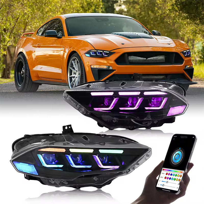 Ford Mustang S650  Projector LED Headlights  2018–2023 - Pair (Left+Right)