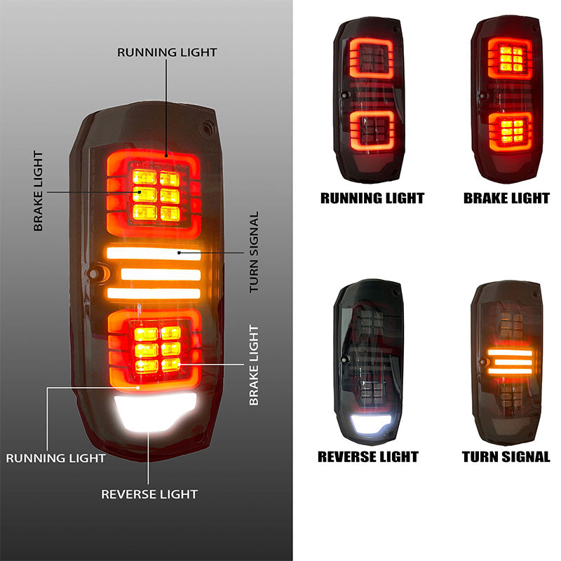 Toyota LC76 1976+ Smoke Tail lights - Pair (Left+Right)