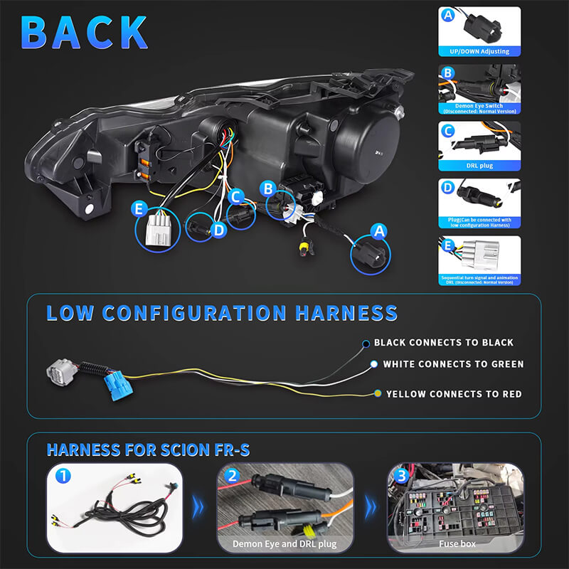 Toyota BRZ 86 Projector Headlights (2012-2020) - Pair (Left+Right)