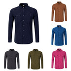 New Men's Double Pocket Casual Long Sleeve Shirt - A Hot Seller in the Men's Wear Market