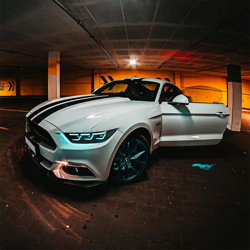 Ford Mustang S550 2015–2017 Triple Beam Lens Headlights - Pair (Left+Right)