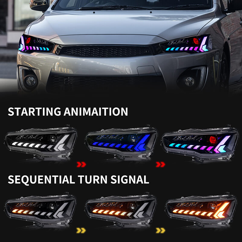Mitsubishi Lancer 08-18 headlights - Pair (Left+Right)