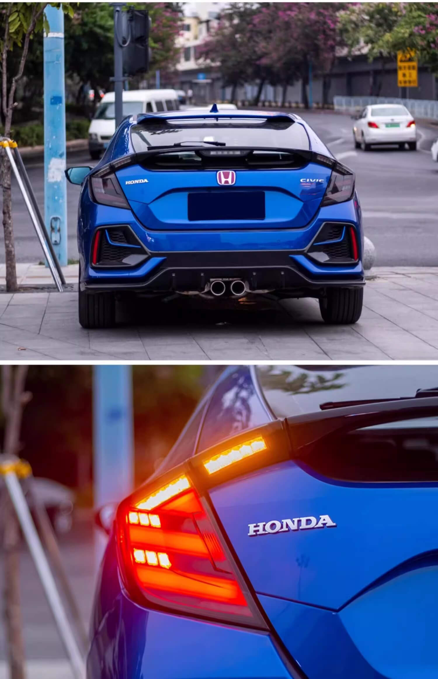 Honda Civic Hatchback 16-21 Smoked Tail lights - Pair (Left+Right)