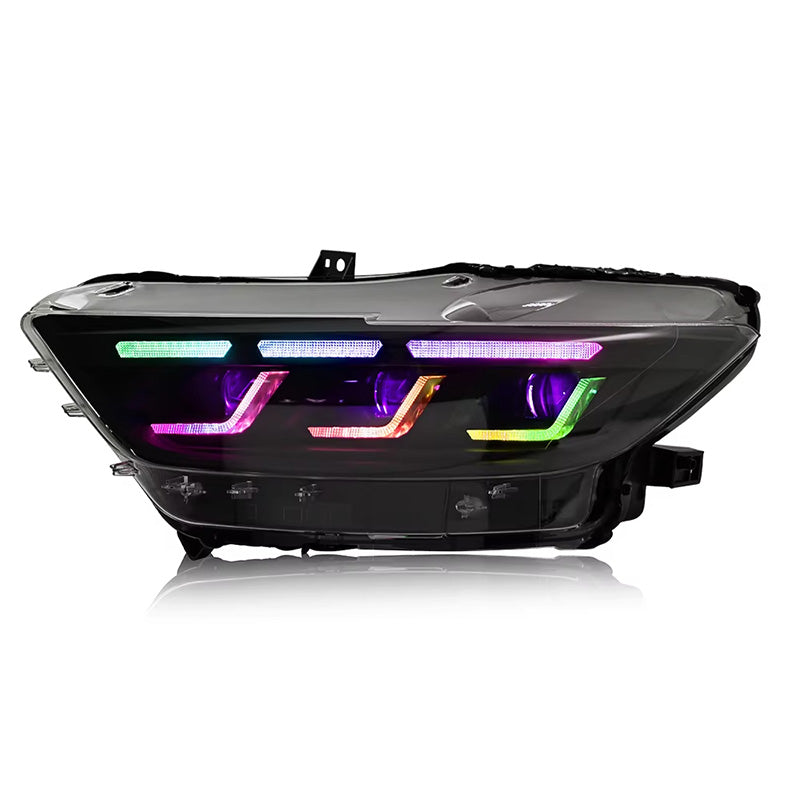 Ford Mustang S550 2015–2017 Triple Beam Lens Headlights - Pair (Left+Right)