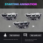 Ford Mustang Ecosport/ GT 24-up LED Headlights - Pair (Left+Right)