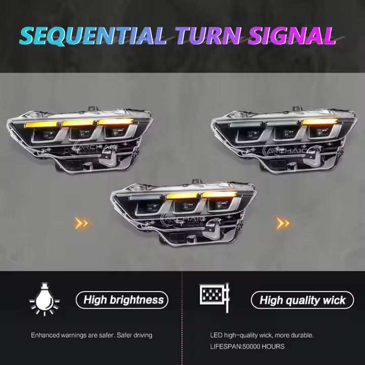 Ford Mustang Ecosport/ GT 24-up LED Headlights - Pair (Left+Right)