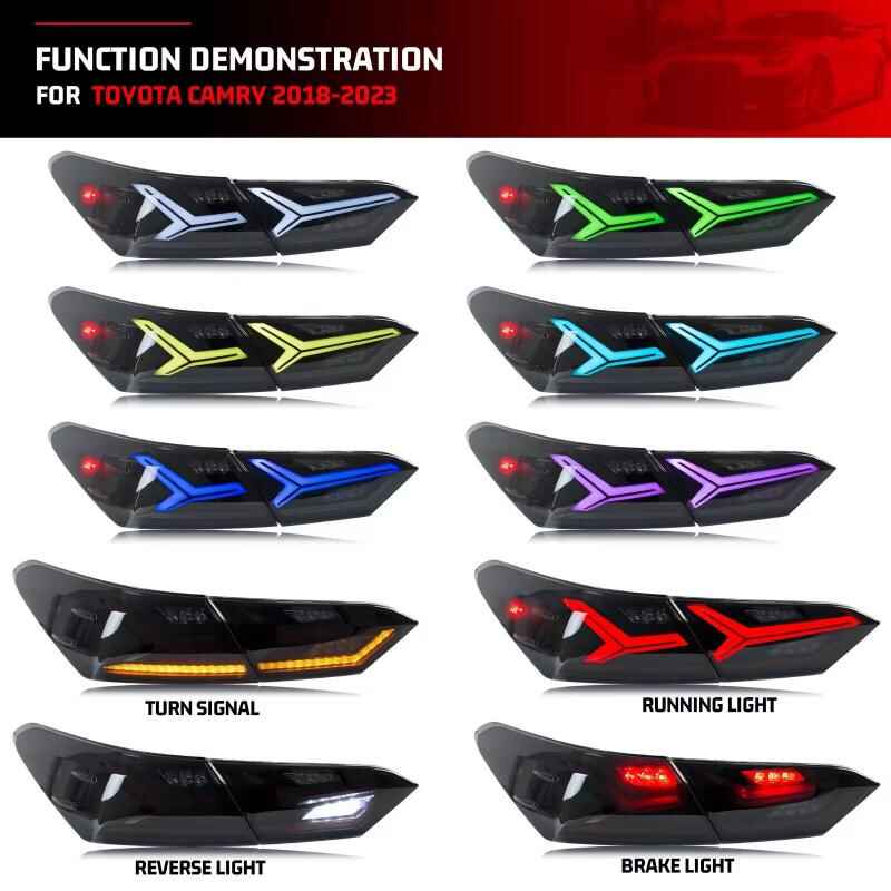 Toyota Camry 18-22 Fish Bone Tail lights with Sequential Animation - Pair (Left+Right)