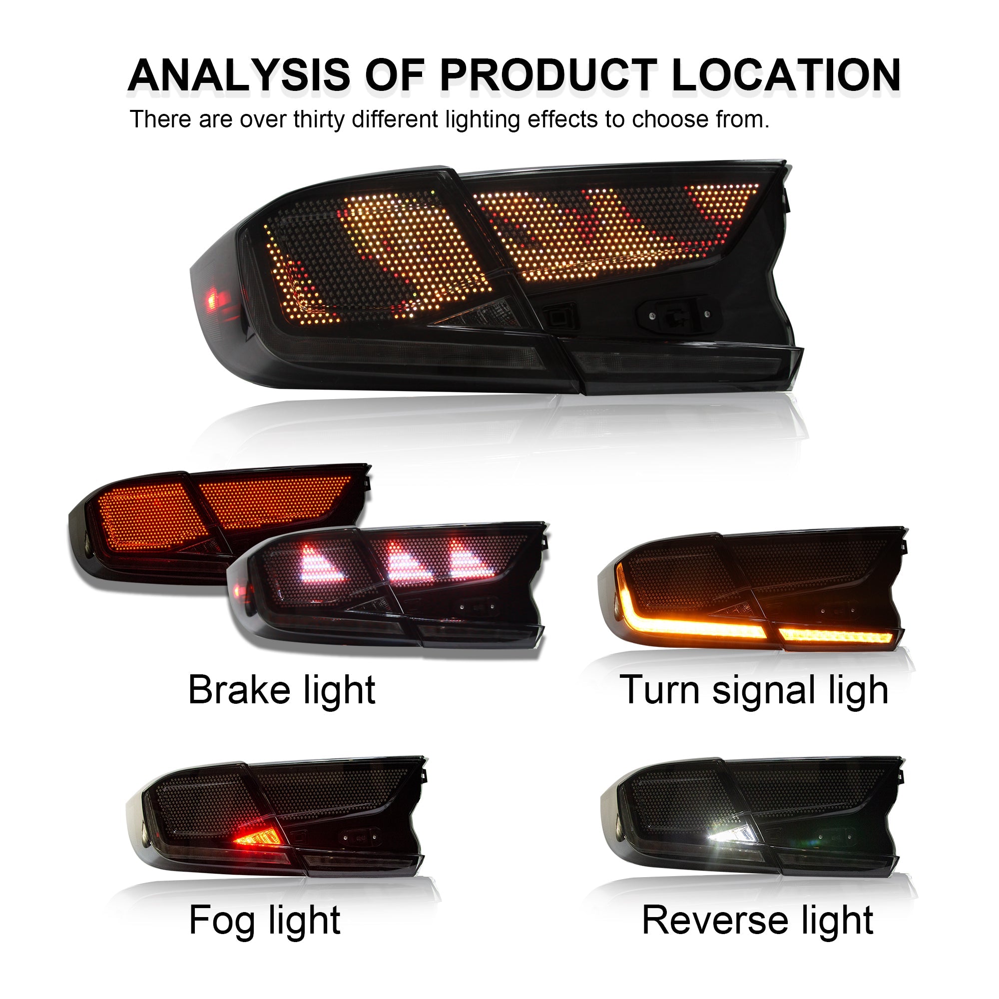 Honda Accord Gen 10th 18-22 RGB Digital Tail Lights - Pair (Left+Right)