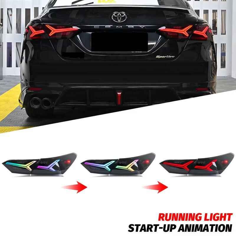 Toyota Camry 18-22 Fish Bone Tail lights with Sequential Animation - Pair (Left+Right)