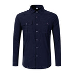 New Men's Double Pocket Casual Long Sleeve Shirt - A Hot Seller in the Men's Wear Market