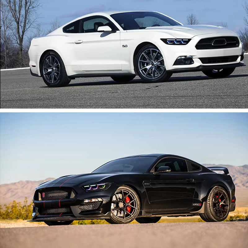 Ford Mustang S550 2015–2017 Triple Beam Lens Headlights - Pair (Left+Right)