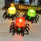 🏆2025 Halloween Hot Sale⚡🎃Halloween LED Pumpkin Lamp with Creepy Spider - Flameless Flickering Candle Light for Home Decor🕷️