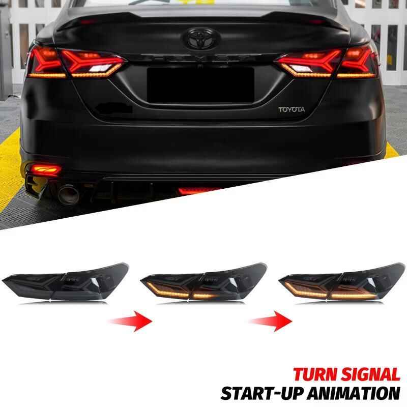 Toyota Camry 18-22 Fish Bone Tail lights with Sequential Animation - Pair (Left+Right)