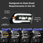 Dodge Ram 1500, 2500, 3500  LED Headlights(2009-2018）- Pair (Left+Right)