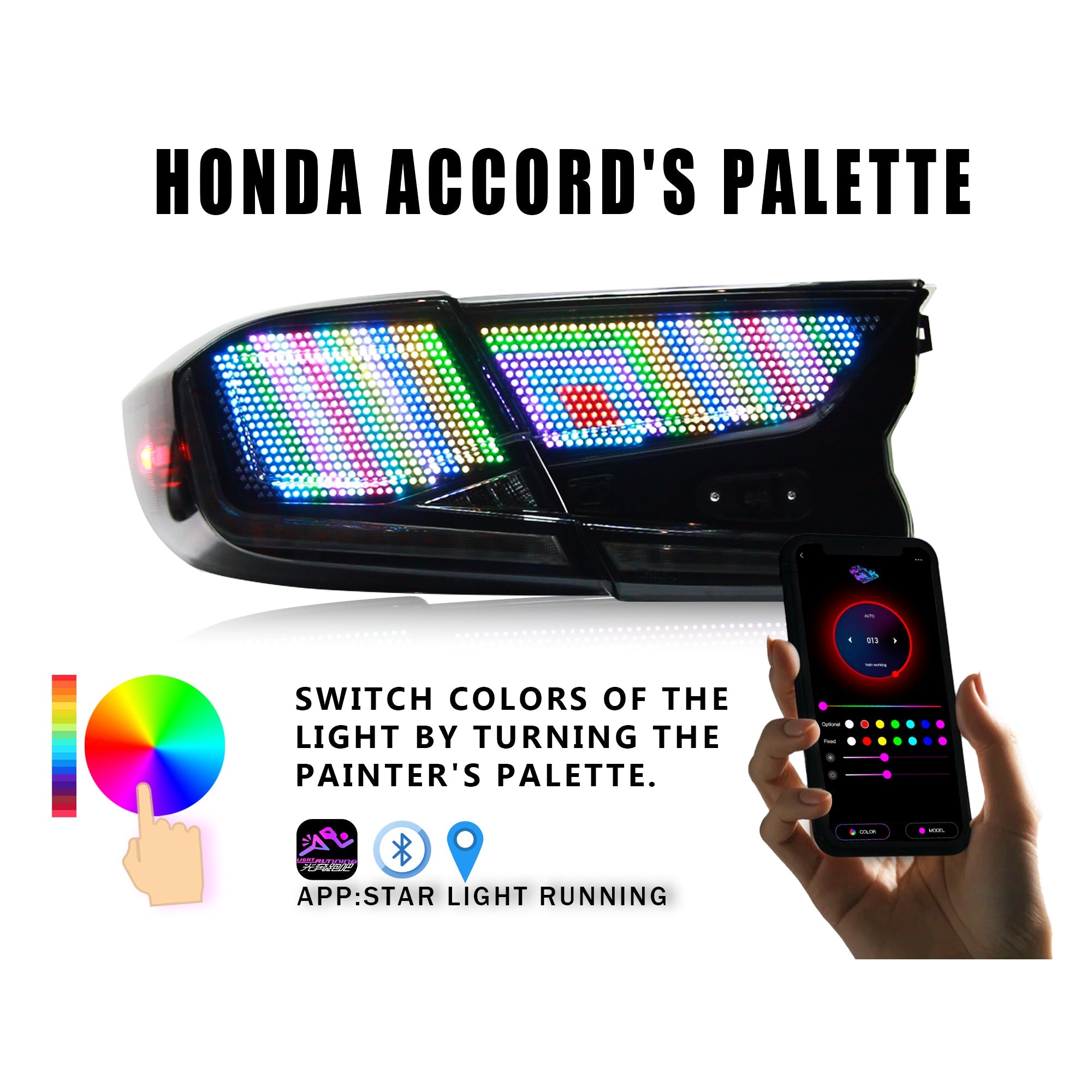 Honda Accord Gen 10th 18-22 RGB Digital Tail Lights - Pair (Left+Right)