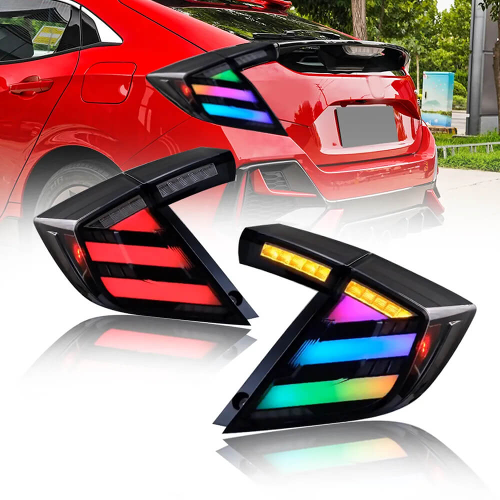 Honda Civic Hatchback 16-21 Smoked Tail lights - Pair (Left+Right)
