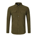 New Men's Double Pocket Casual Long Sleeve Shirt - A Hot Seller in the Men's Wear Market