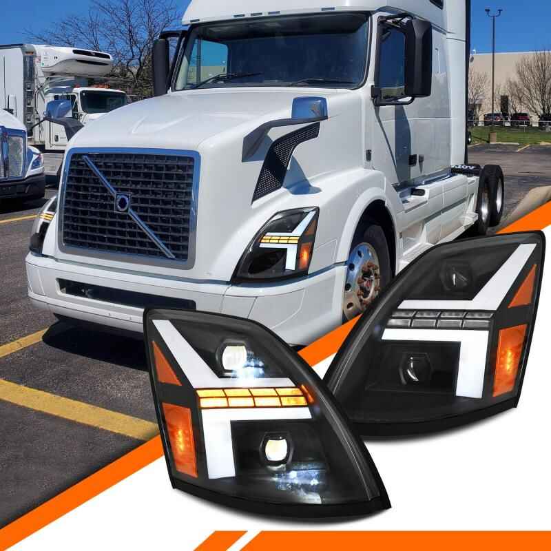 Volvo VNL VNM LED Headlights 2004-2018 - Pair (Left+Right)