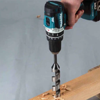 The only drill bit capable of drilling through wood, concrete and iron in seconds.