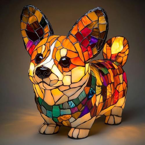 New colorful dog and cat table lamp - magical light illuminates the space, both decorative and practical