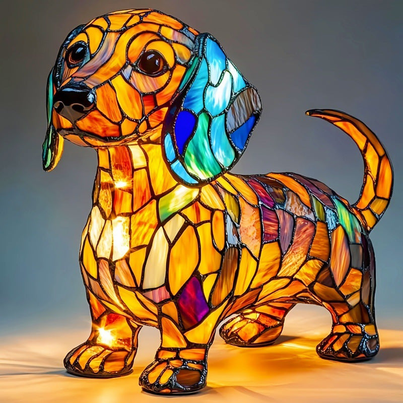 New colorful dog and cat table lamp - magical light illuminates the space, both decorative and practical