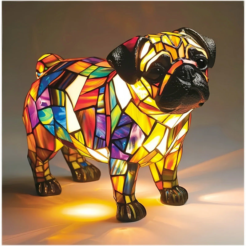 New colorful dog and cat table lamp - magical light illuminates the space, both decorative and practical