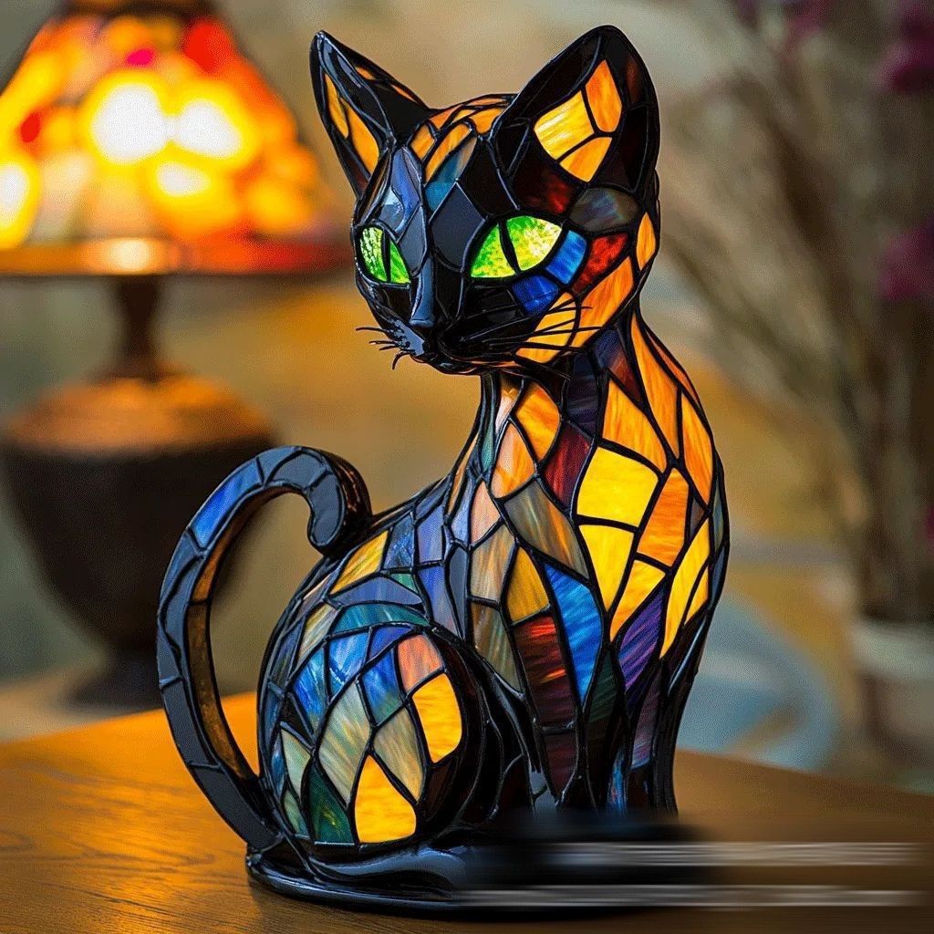 New colorful dog and cat table lamp - magical light illuminates the space, both decorative and practical
