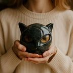 Black Cat Stone Sculpture – A Symbol of Luck and Style