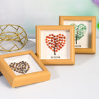 Love-shaped raw stone crystal photo frame display stand