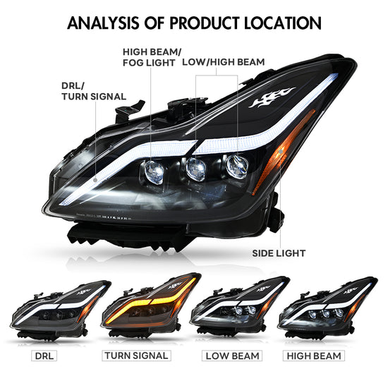 Infiniti g37 coupe headlights (2008-2013) - Pair (Left+Right)