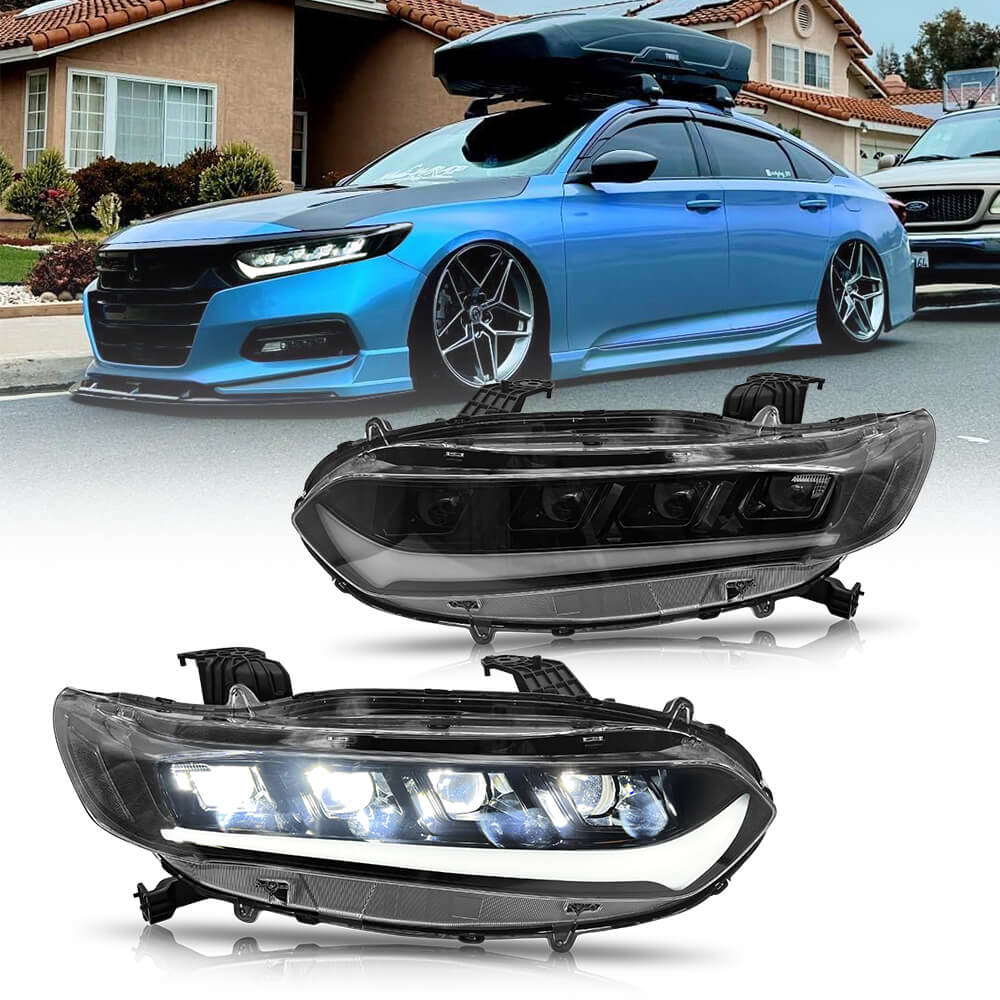 Honda Accord 10th Gen Sedan 2018 -2022 Headlights - Pair (Left+Right)
